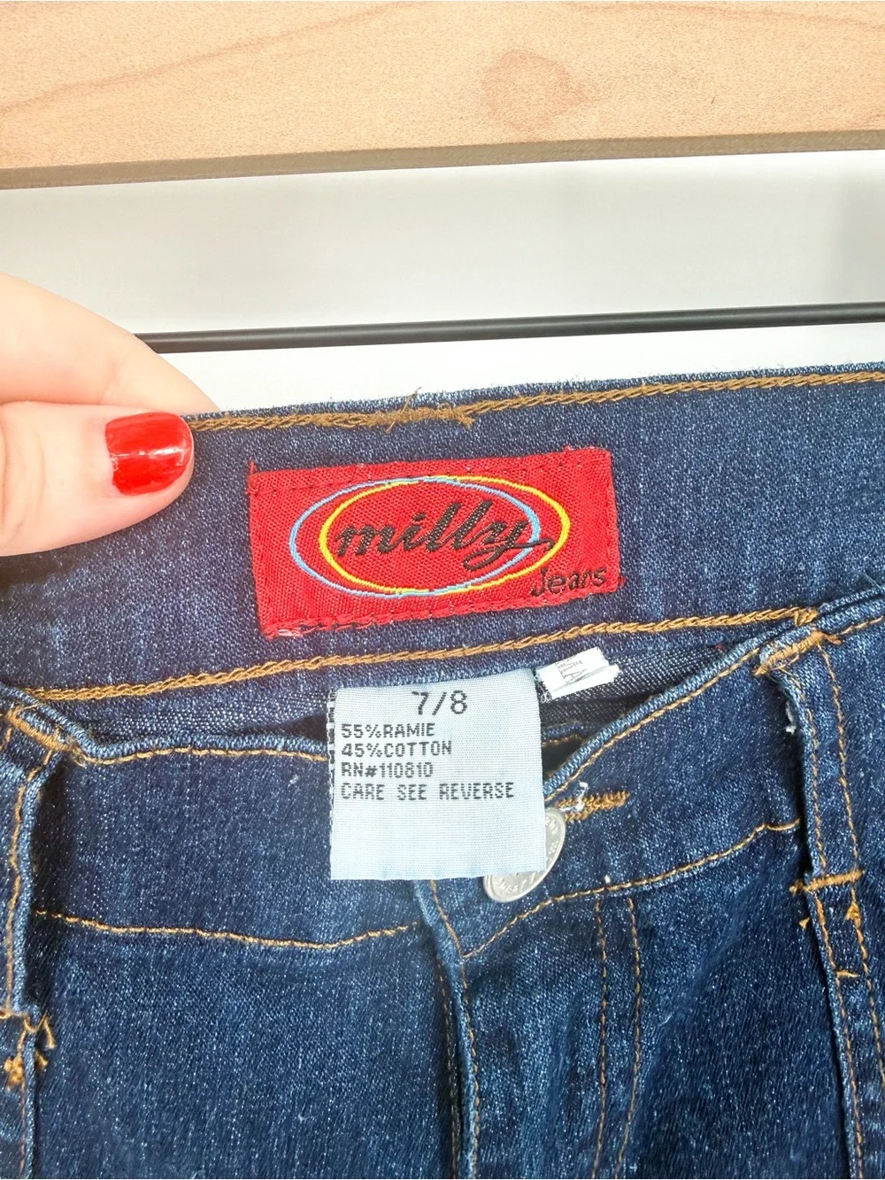 Vintage Y2K Milly Jeans Dark Wash Grommet Front Cargo Flare Pants Size 7/8